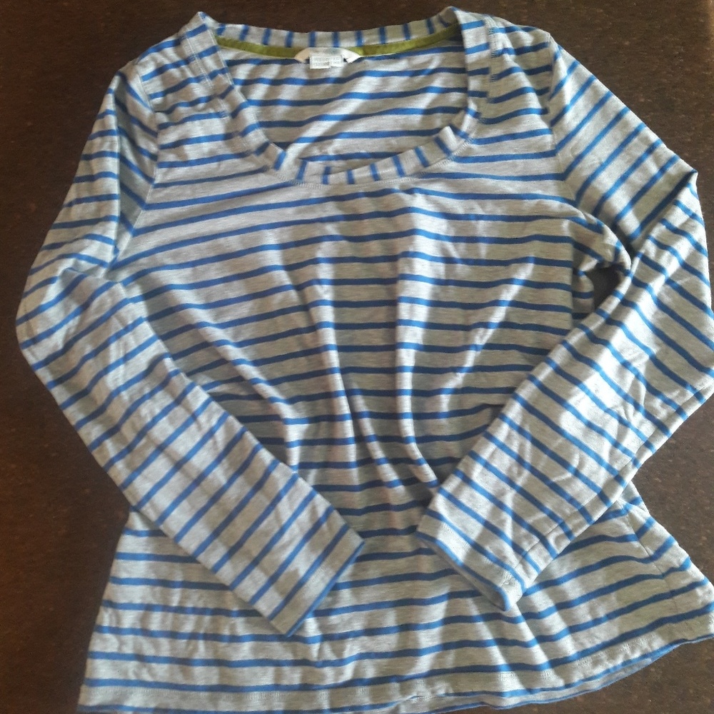 Grey and Blue Boden Striped Long Sleeve Tee 14